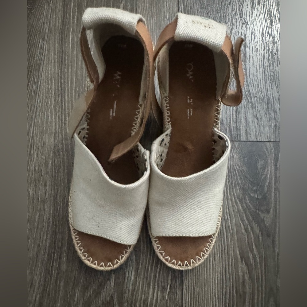 Canvas and Leather Open-Toe Sandals